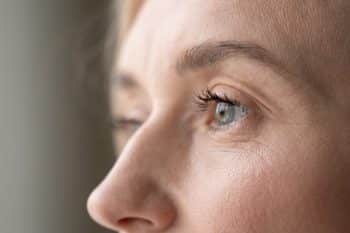 Close Up View Of A Womans Face Focusing On Her Eye And Expressions