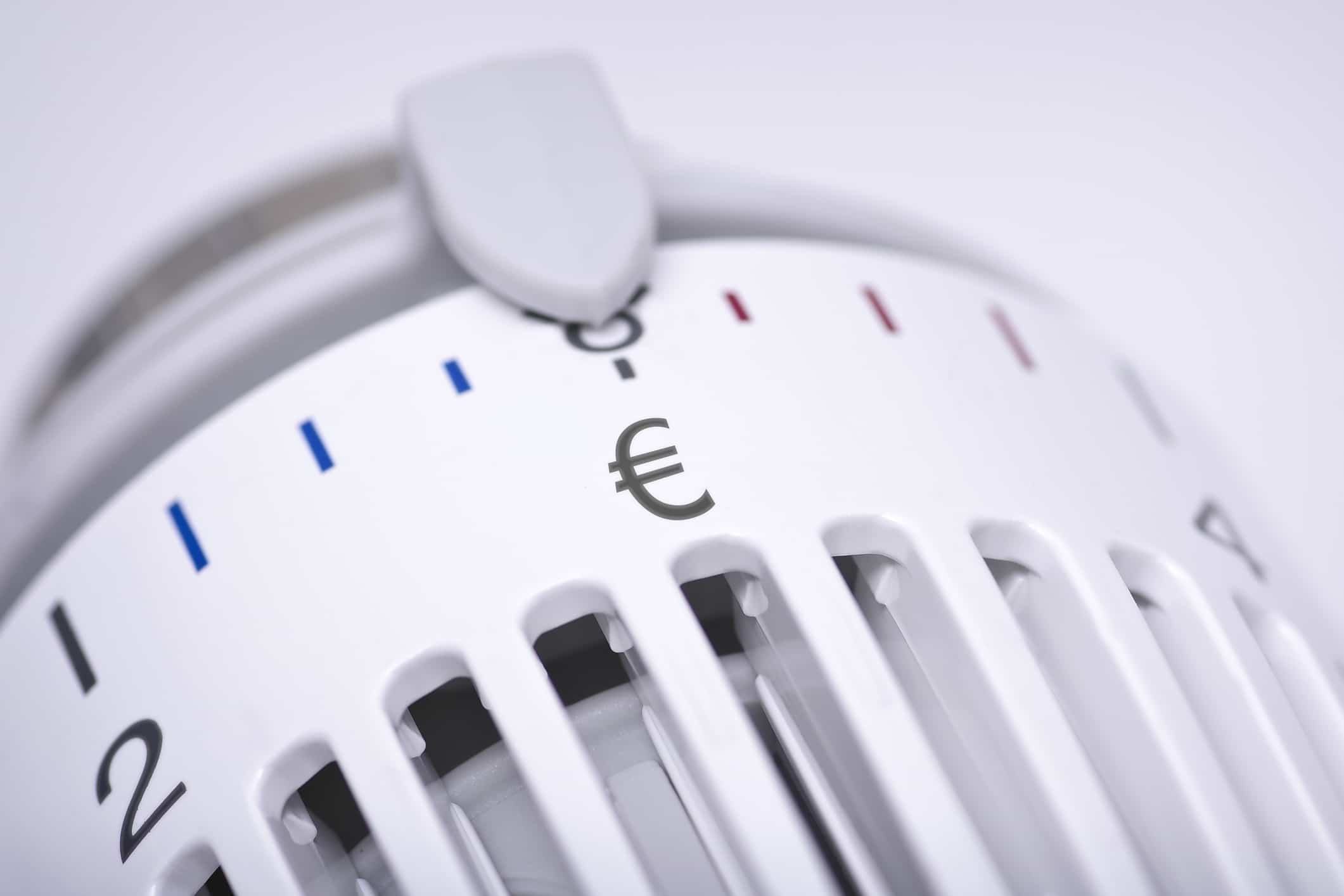 Thermostat Of An Heating Radiator With Euro Symbol, Rising Costs For Heat And Energy Concept.