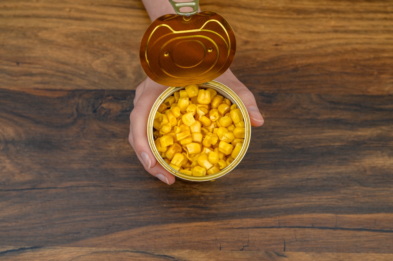 Yellow Canned Sweet Corn Isolated