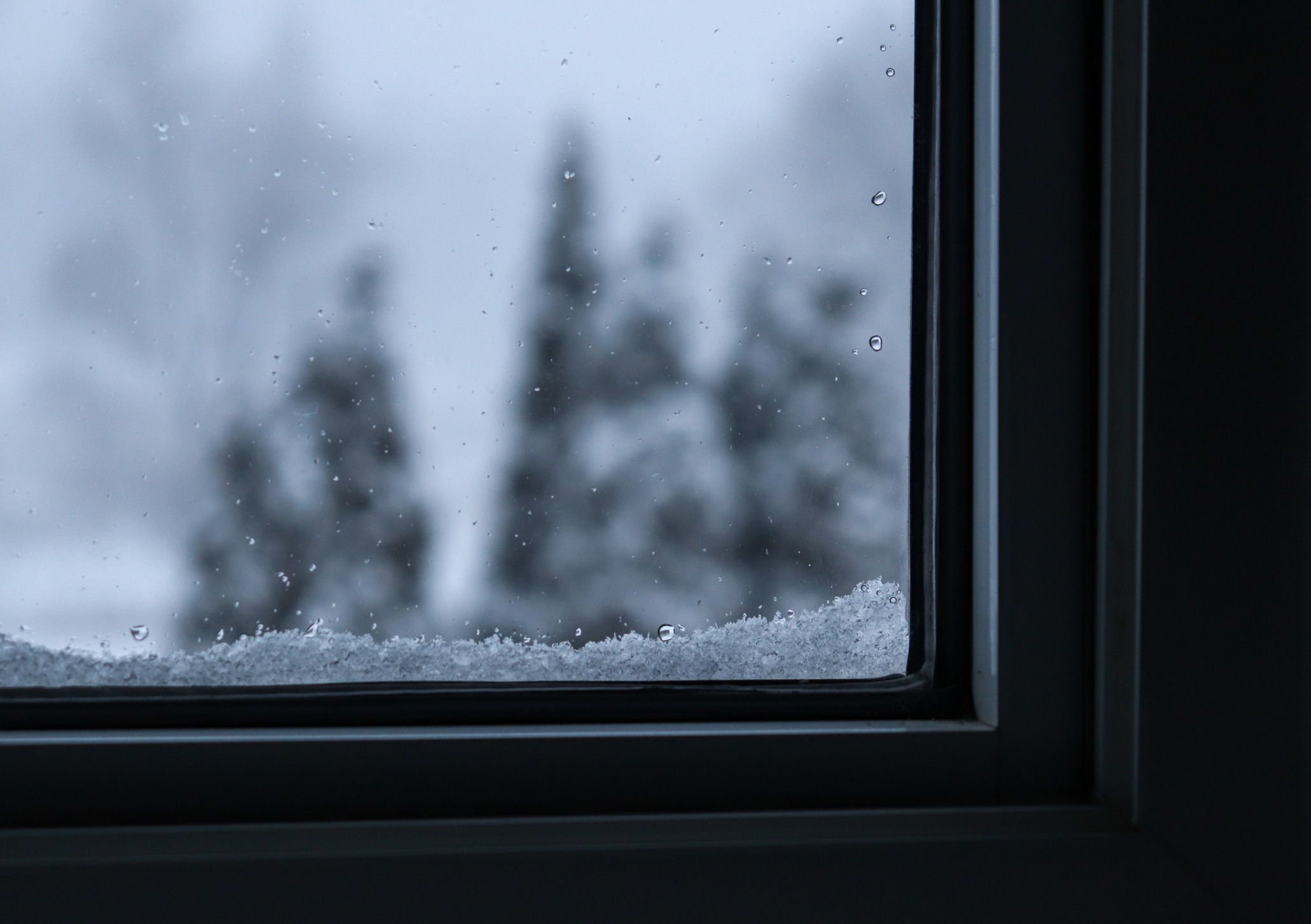 Winter Storm Pov Looking Through A Window