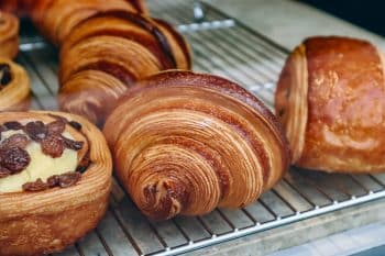 Close Up Of Fresh And Beautiful French Pastries In A Bakery Showcase