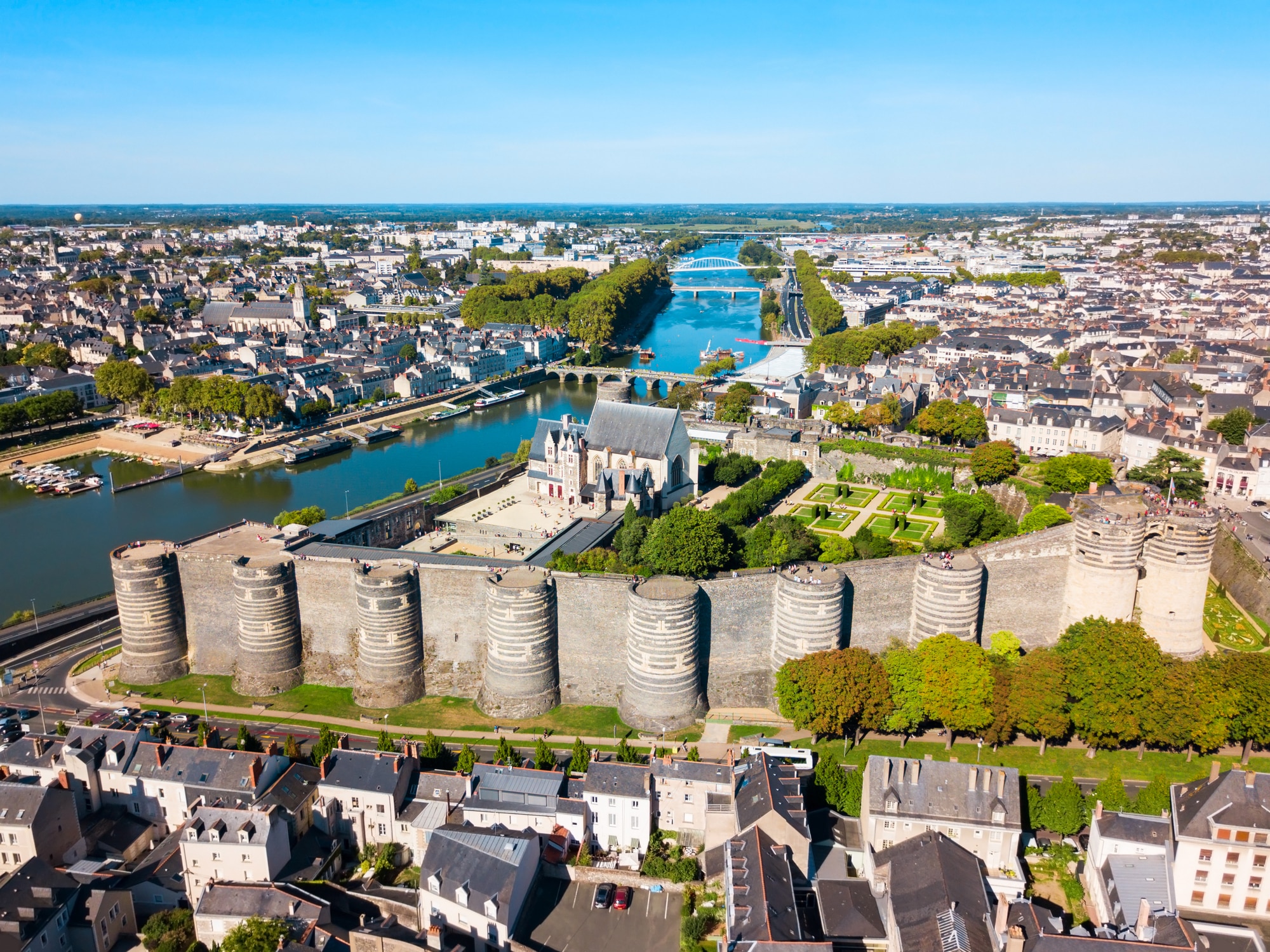 Angers Aerial Panoramic View, France