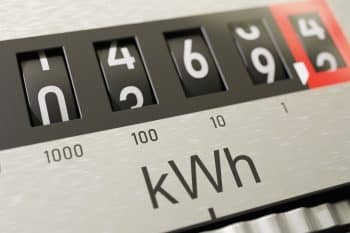 Close Up View On Electrometer Measuring Electricity Consumption. 3d Rendered Illustration.
