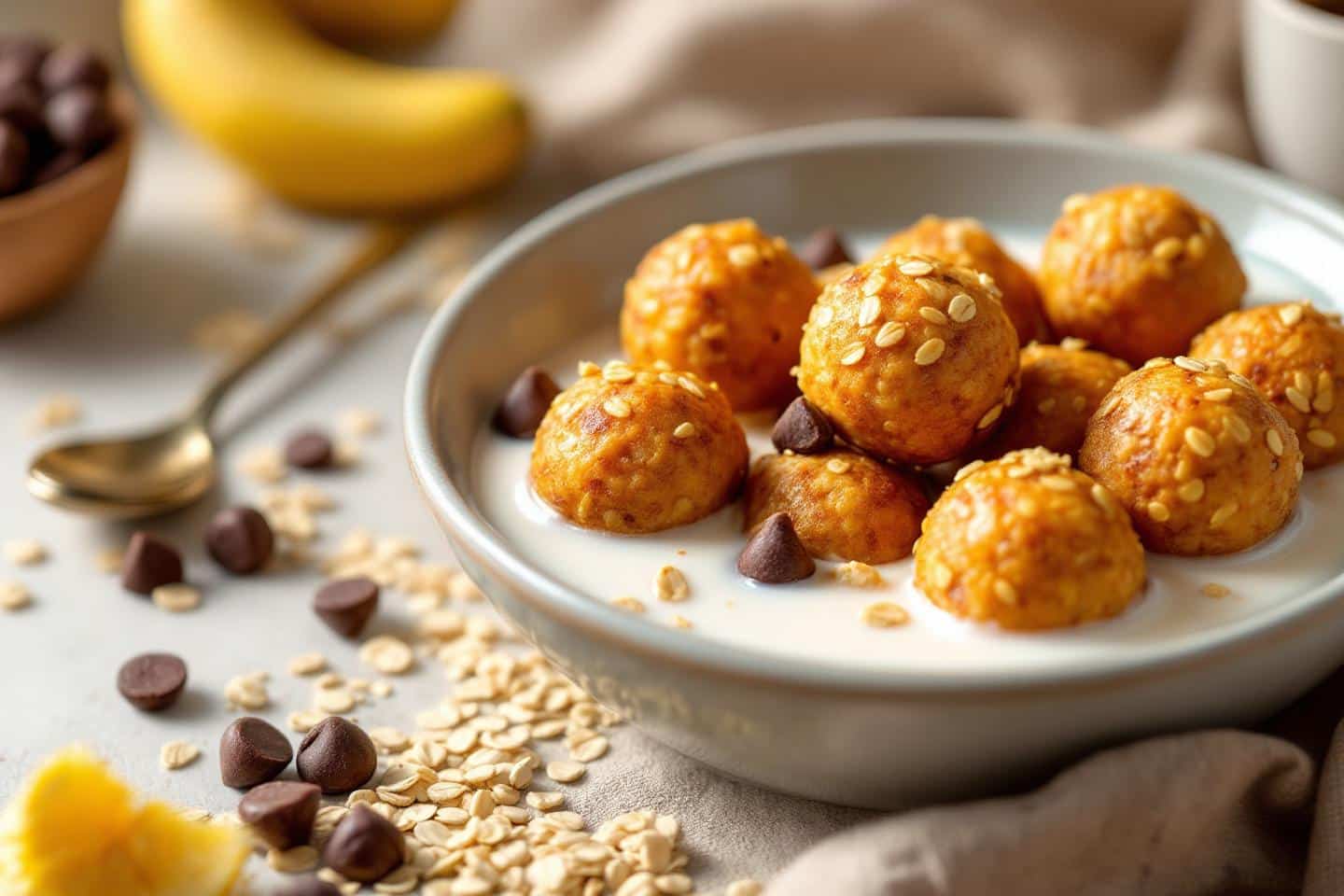 La base incontournable : banane, flocons d'avoine et liant naturel