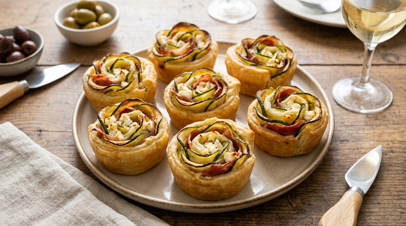 Courgette Chevre Frais Et Jambon Cru Cette Entree En Forme De Fleur Bluffe Tout Le Monde Et Se Prepare En Quelques Minutes Featured
