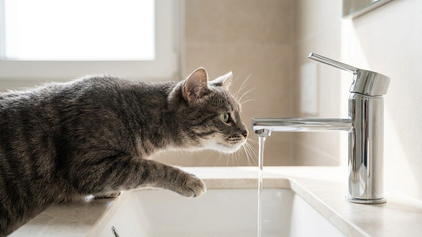 « Il a de l'eau fraîche, pourquoi il va au robinet ? » : la réponse tient à une partie du corps du chat à laquelle personn...