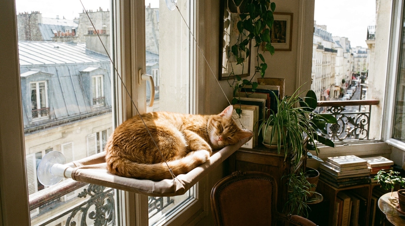 Jai Accroche Ce Hamac Cdiscount A 15 E Pres De La Fenetre Mon Chat Na Plus Jamais Dormi Ailleurs Depuis Featured