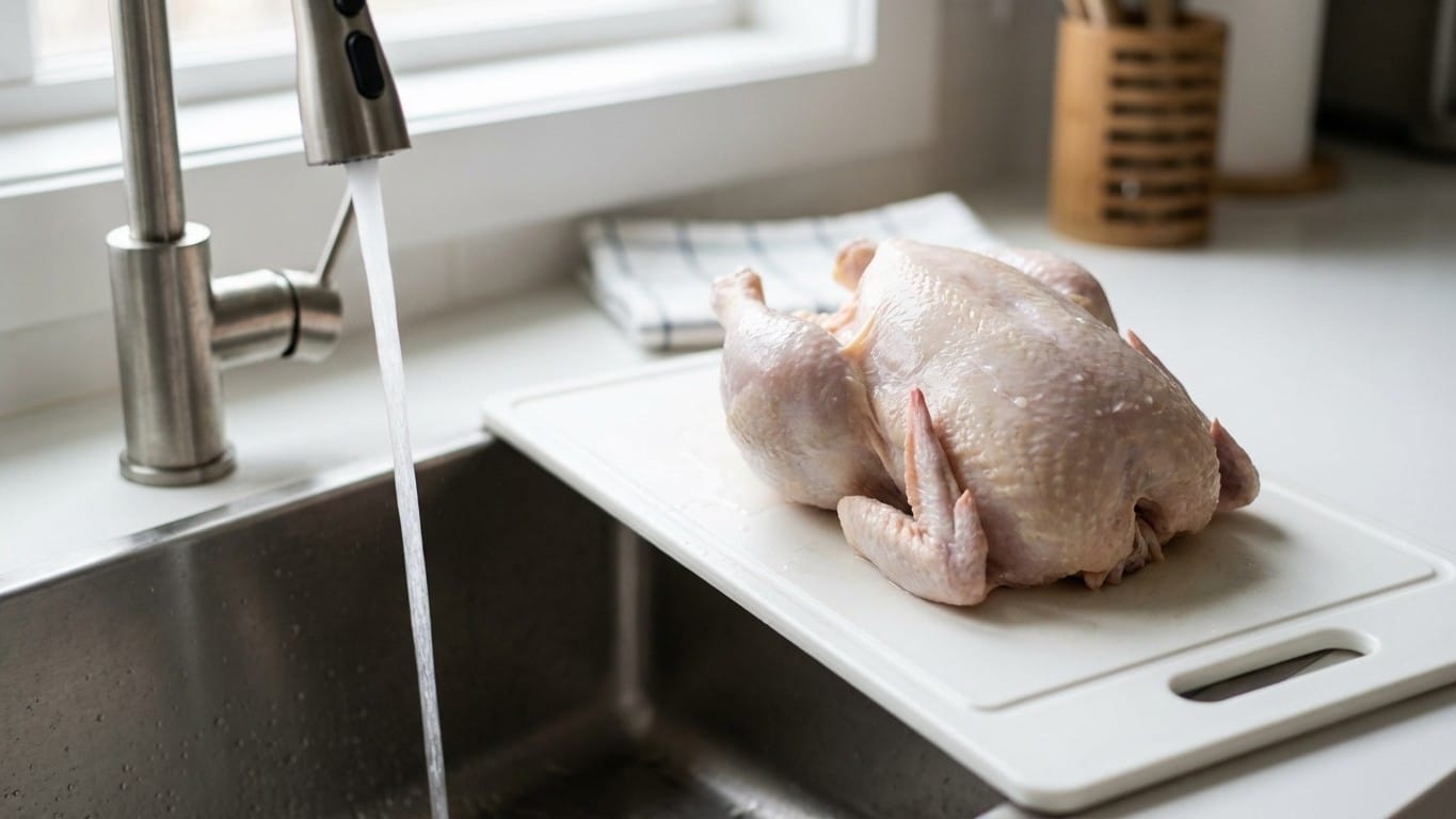 Je rinçais mon poulet avant cuisson : j'ai arrêté le jour où j'ai vu ce rayon de 50 cm