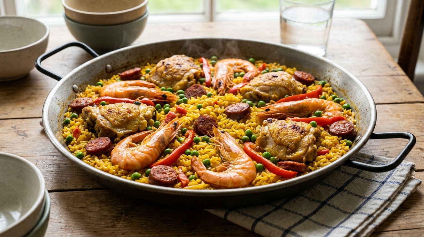 La Version Printaniere Du Classique La Recette De Ma Voisine Espagnole A Change Ma Facon De Cuisiner La Paella Featured