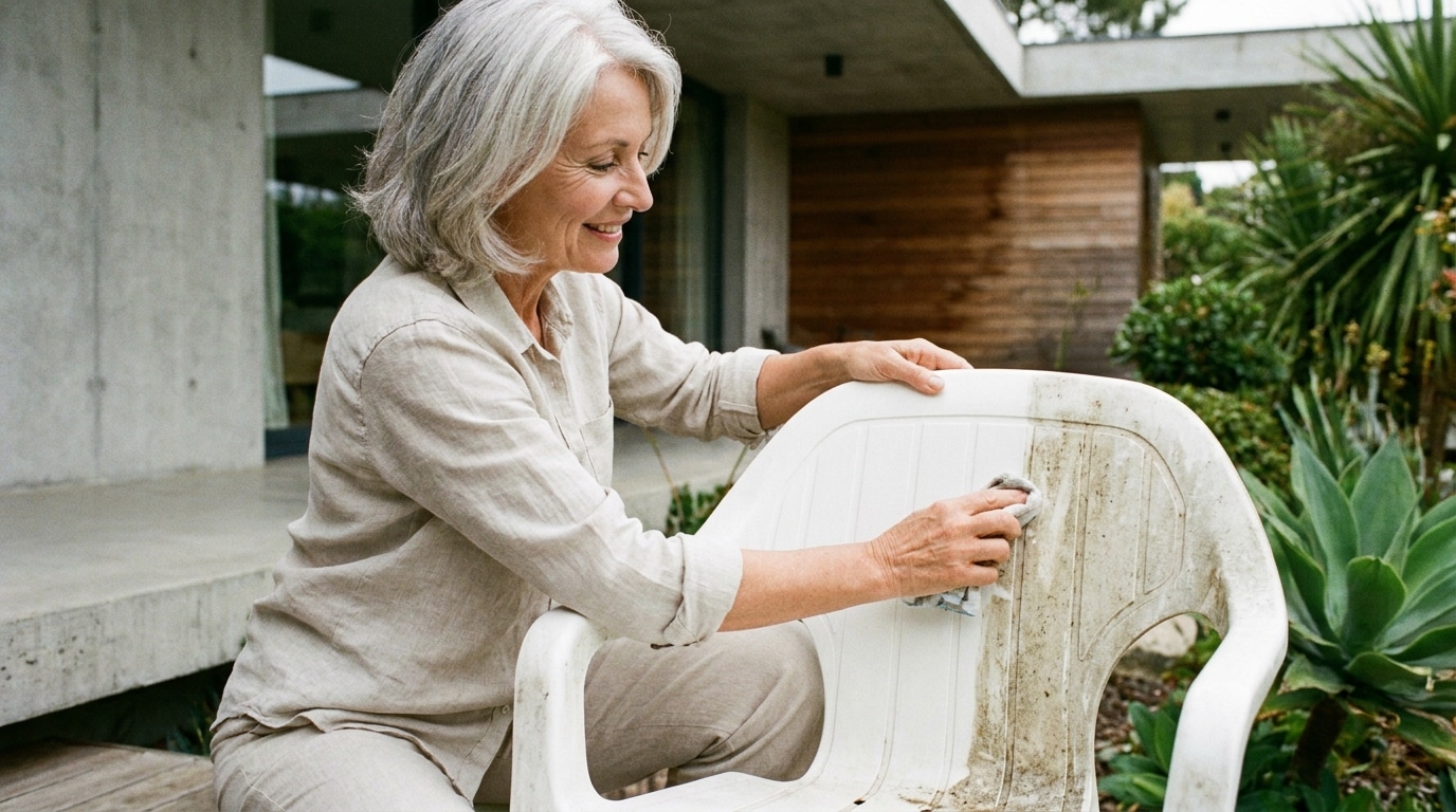 Mon Mobilier De Jardin En Plastique Etait Tellement Jauni Que Jallais Le Jeter Une Seule Poudre Du Placard A Suffi A Lui Rendre Un Blanc Eclatant Featured