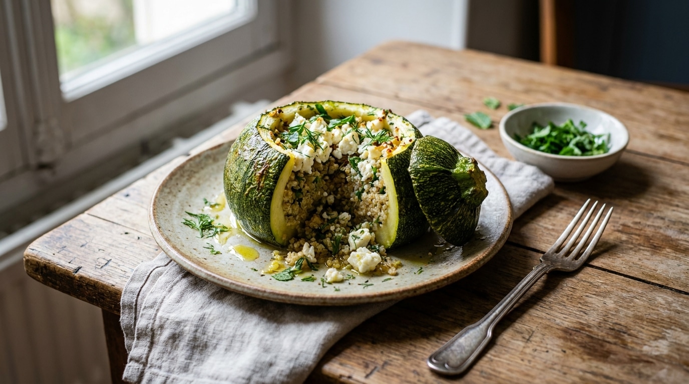 Selon Un Nutritionniste Cette Courgette Ronde Farcie Quinoa Feta Coche Toutes Les Cases Dun Repas Du Soir Parfait La Recette Facile Featured