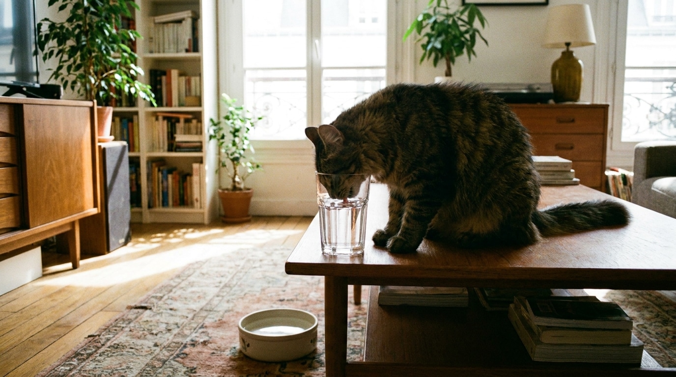 Votre Chat Ignore Sa Gamelle Et Vient Boire Dans Votre Verre Ce Quil Cherche Vraiment Na Presque Rien A Voir Avec La Soif Featured