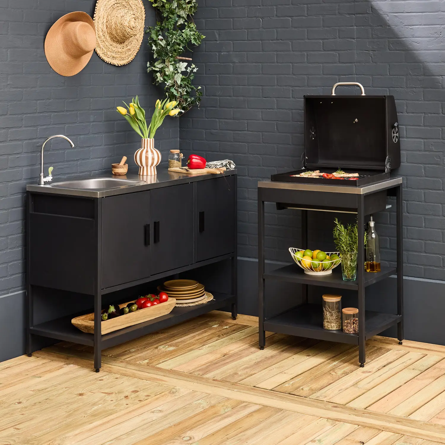 Barbecue Evier Plan De Travail Tout Tient Dans Un Seul Ensemble A 450 E Chez Sweeek Featured
