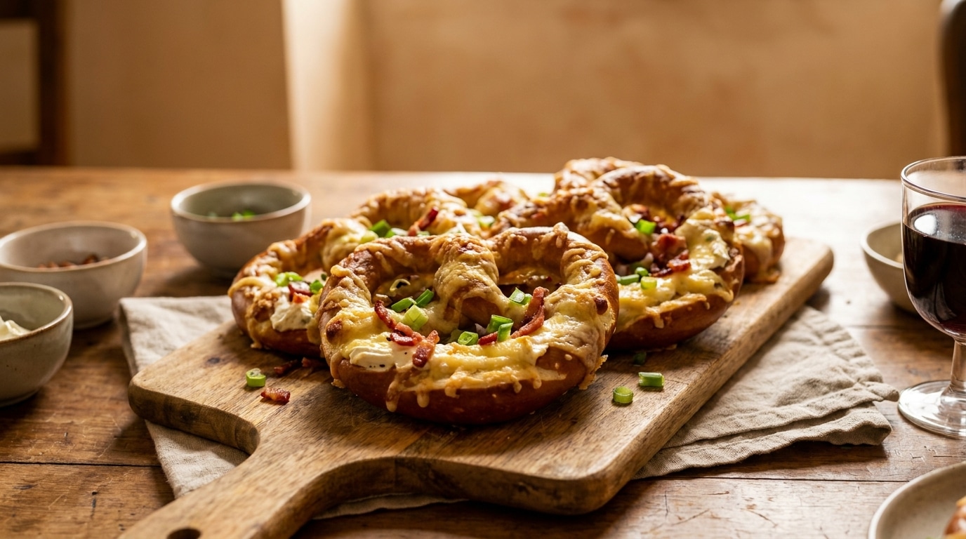 Ces Bretzels Gratines Cest Lapero Fondant Lardons Fromage Qui A Definitivement Enterre Mes Cacahuetes Du Vendredi Soir Featured