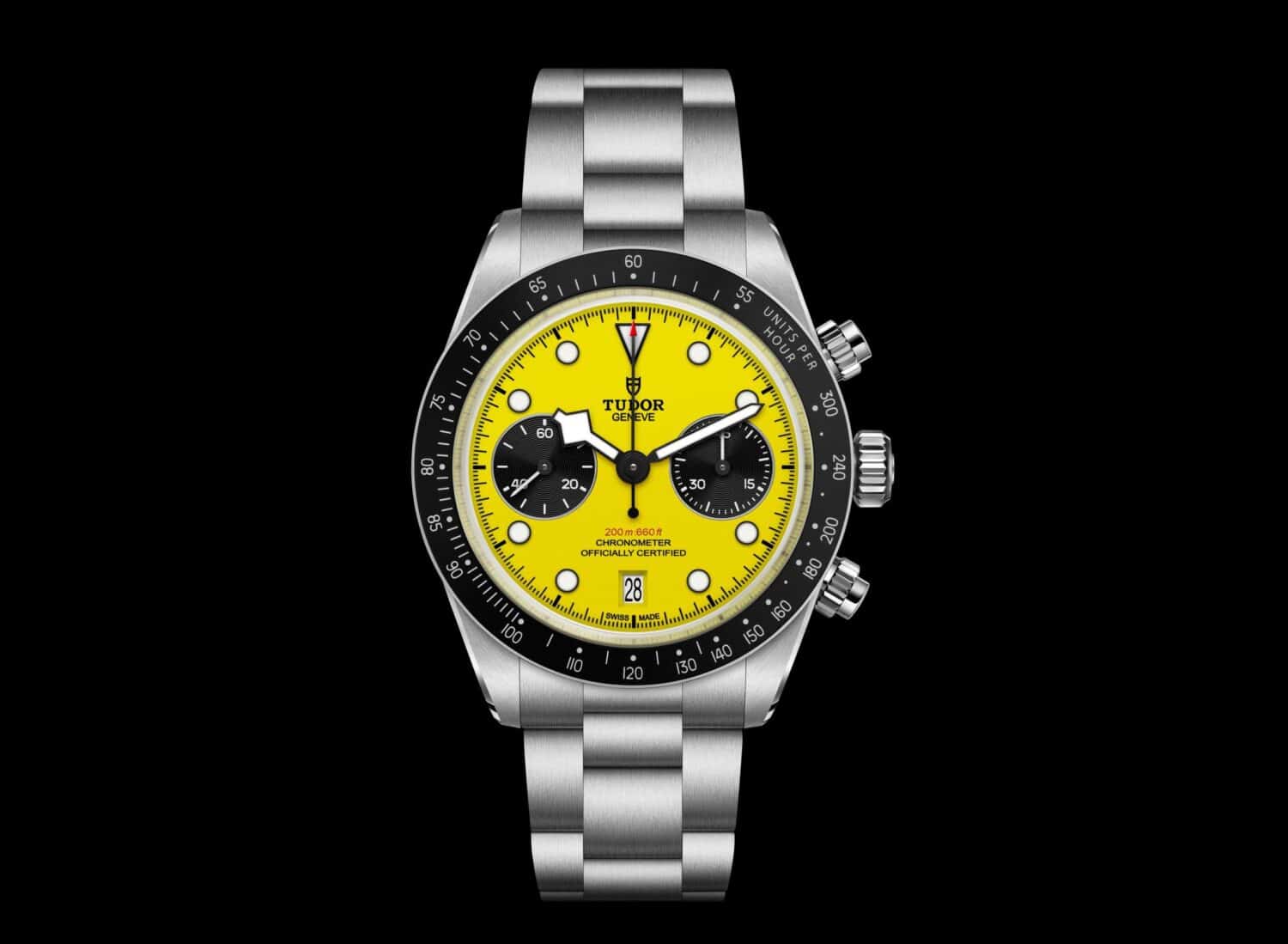 Apres Le Rose Et Le Bleu Tudor Ose Le Jaune Sur Sa Black Bay Chrono Featured