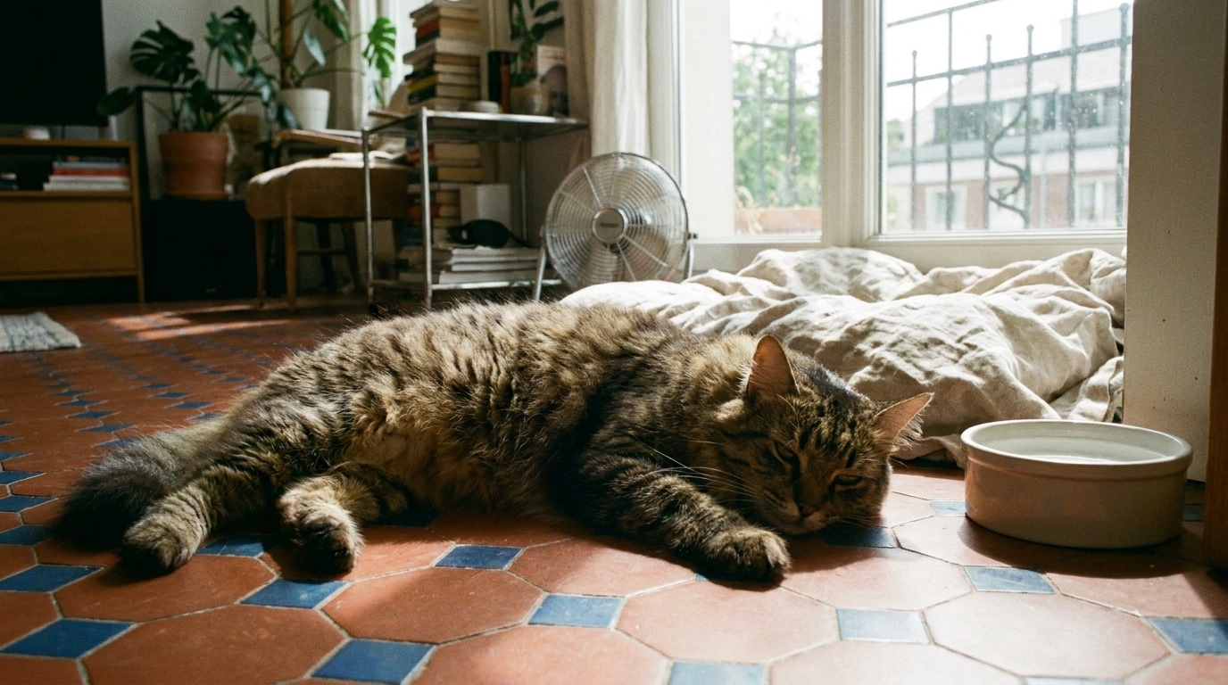 Canicule Les 3 Signes Qui Montrent Que Votre Appartement Est Trop Chaud Pour Votre Chat Featured