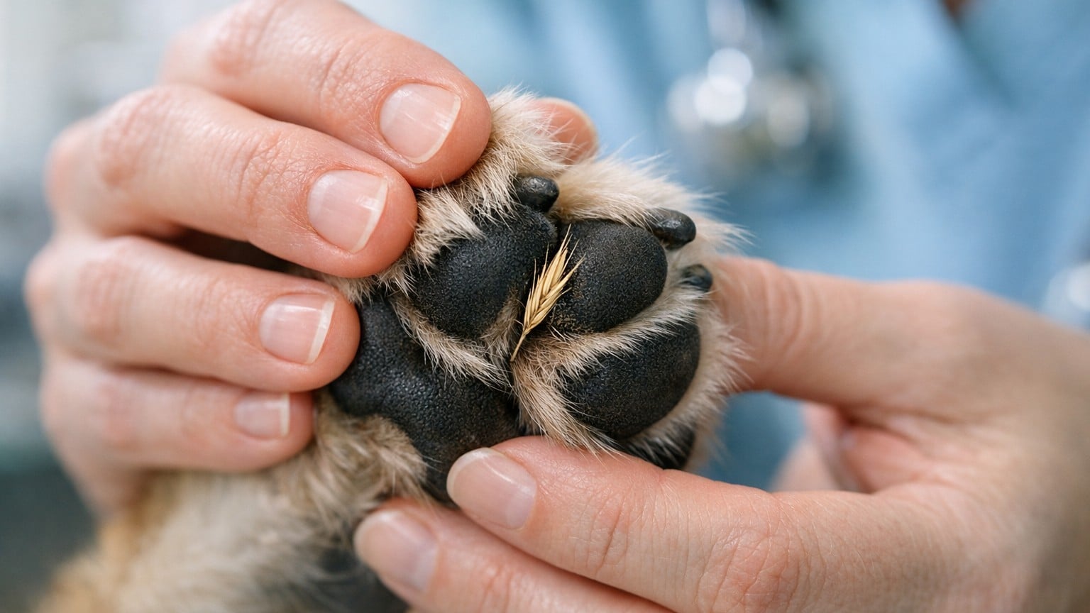 Dans les herbes sèches au bord du chemin, une graine se plante dans la peau des chiens et continue d'avancer : les vétérin...