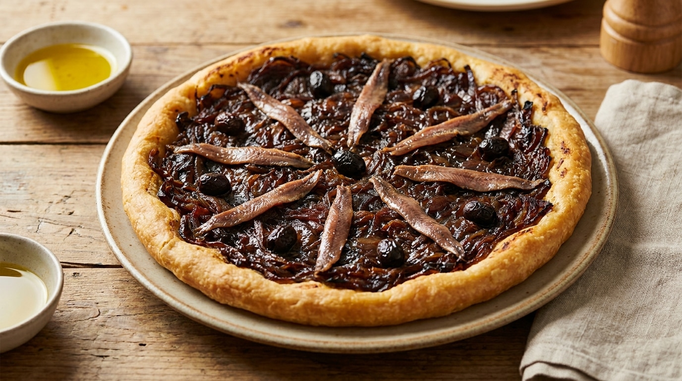 Des Oignons Fondus A Coeur Sur Une Pate Doree Cette Pissaladiere Express Transforme Un Simple Diner En Voyage Dans Le Sud Featured