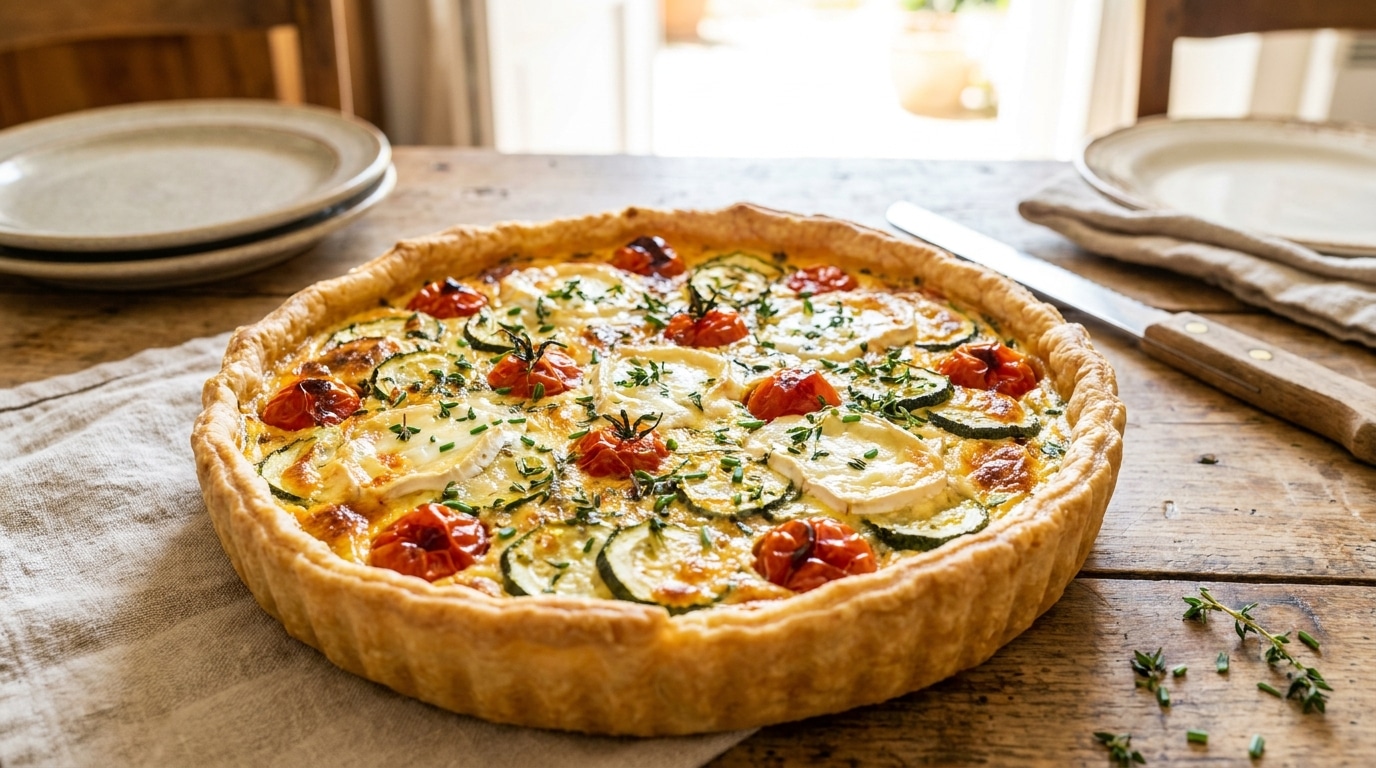 Des Que Cette Quiche Chevre Courgette Sort Du Four Les Fourchettes Sagitent Et Le Plat Se Vide Avant La Fin Du Repas Featured