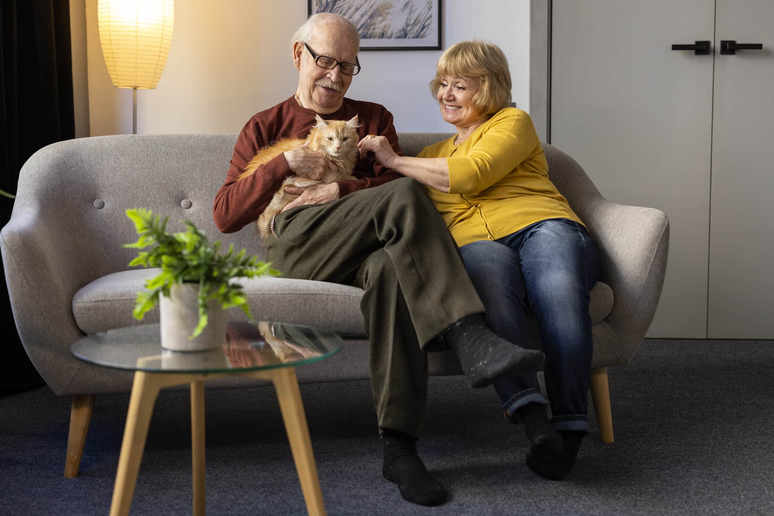 Elderly People With Cat Pet (1)