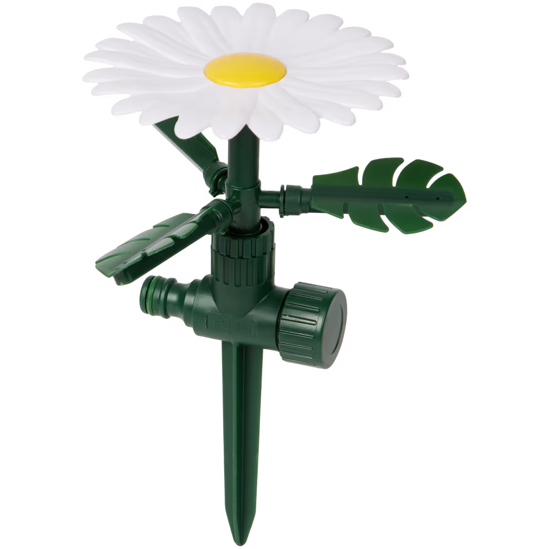 Une petite fleur rotative ultra-colorée qui fait de la corvée d'arrosage un jeu d'enfant
