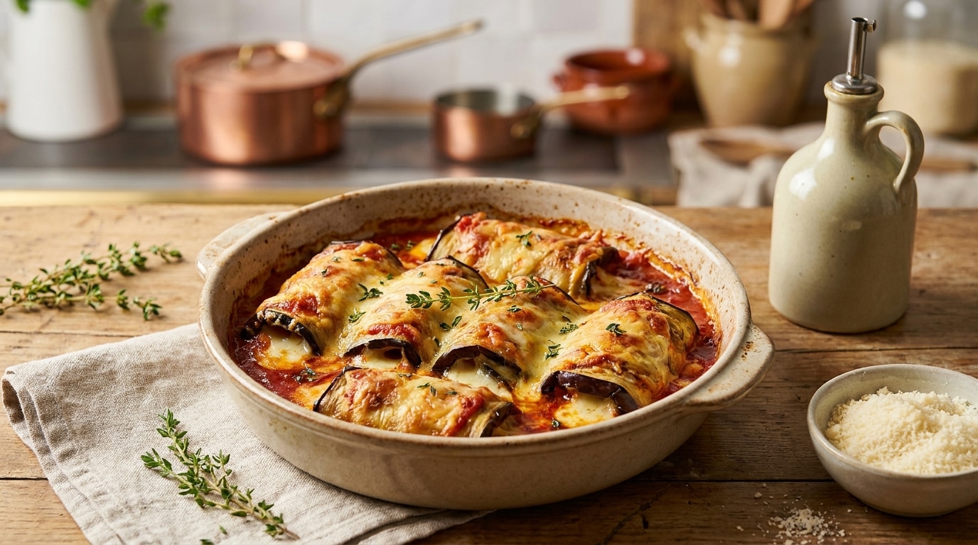 Jai Roule Mes Aubergines Au Lieu De Les Empiler En Gratin Leur Coeur Etait Si Fondant Que Tout Le Monde Sest Jete Sur Le Plat Featured