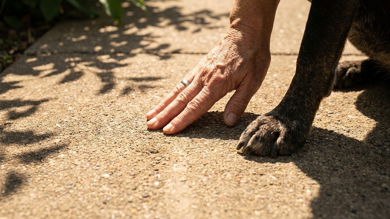 Je promenais mon chien sur le trottoir chaque après-midi d'été : un vétérinaire m'a montré ce qui se passait sous ses cous...