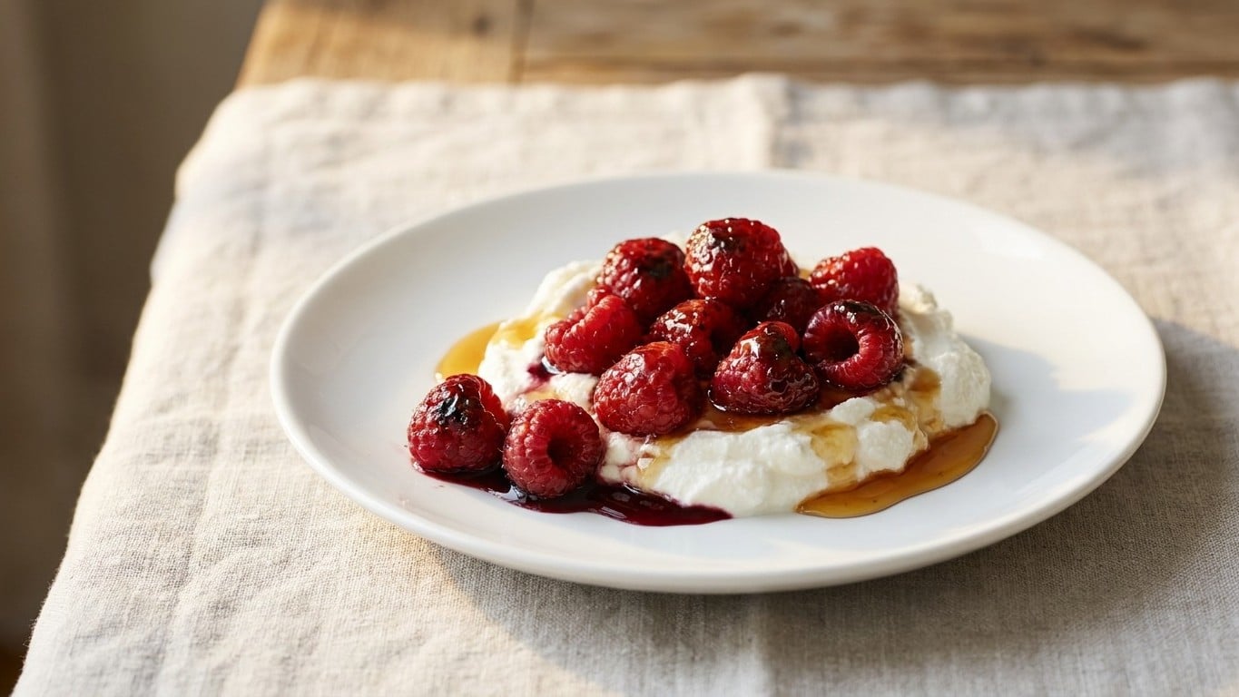 Je servais mes framboises crues sur le fromage blanc chaque été : depuis que je les passe 10 minutes au four, mes invités ...