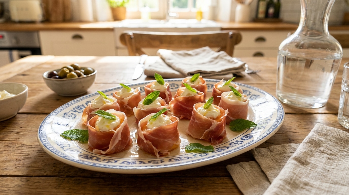 La Douceur Du Melon Le Fondant Du Fromage Citronne Les Roules De Jambon Cru Qui Rafraichissent Lapero Featured