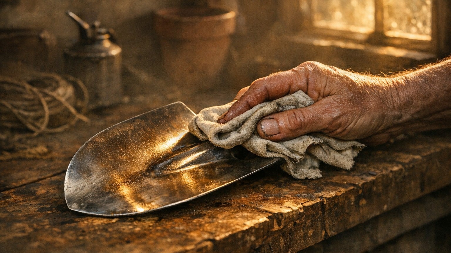 Les anciens le faisaient avant chaque hiver : le chiffon huilé qui protège les outils de la rouille pendant des années