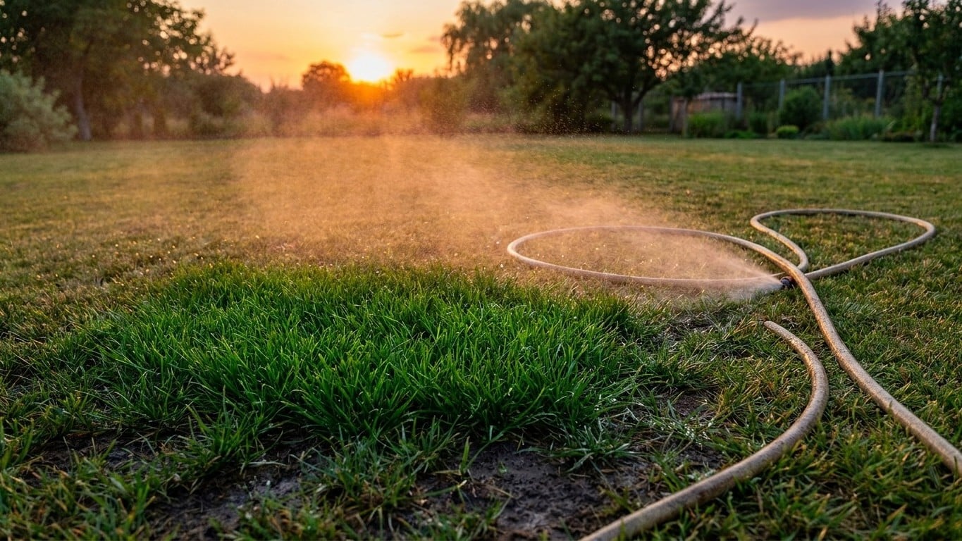 Ma pelouse était toute jaune et desséchée après la canicule : un seul geste le soir pendant 3 jours et elle a repris des c...