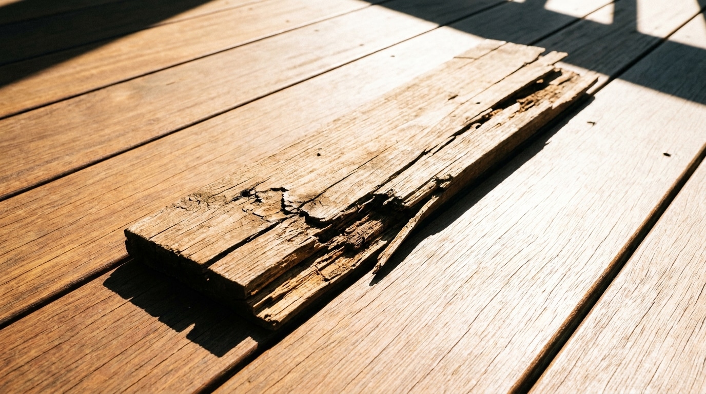 Ma Terrasse Avait Une Lame Pourrie Au Milieu Un Menuisier Ma Montre Comment La Changer Sans Toucher Au Reste Du Platelage Featured