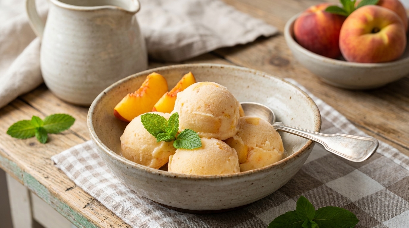 Oubliez La Sorbetiere Ce Sorbet Peche Express Se Mixe En 2 Minutes Et Rafraichit Lete Entier Sans Chichis Featured