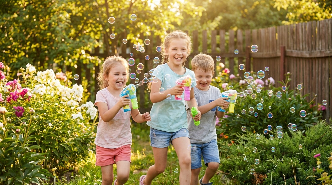 Pour Occuper Les Petits Enfants Tout Lete Sans Se Ruiner Ce Pistolet A Bulles Action A 239 E Fait Des Miracles Dans Le Jardin Featured