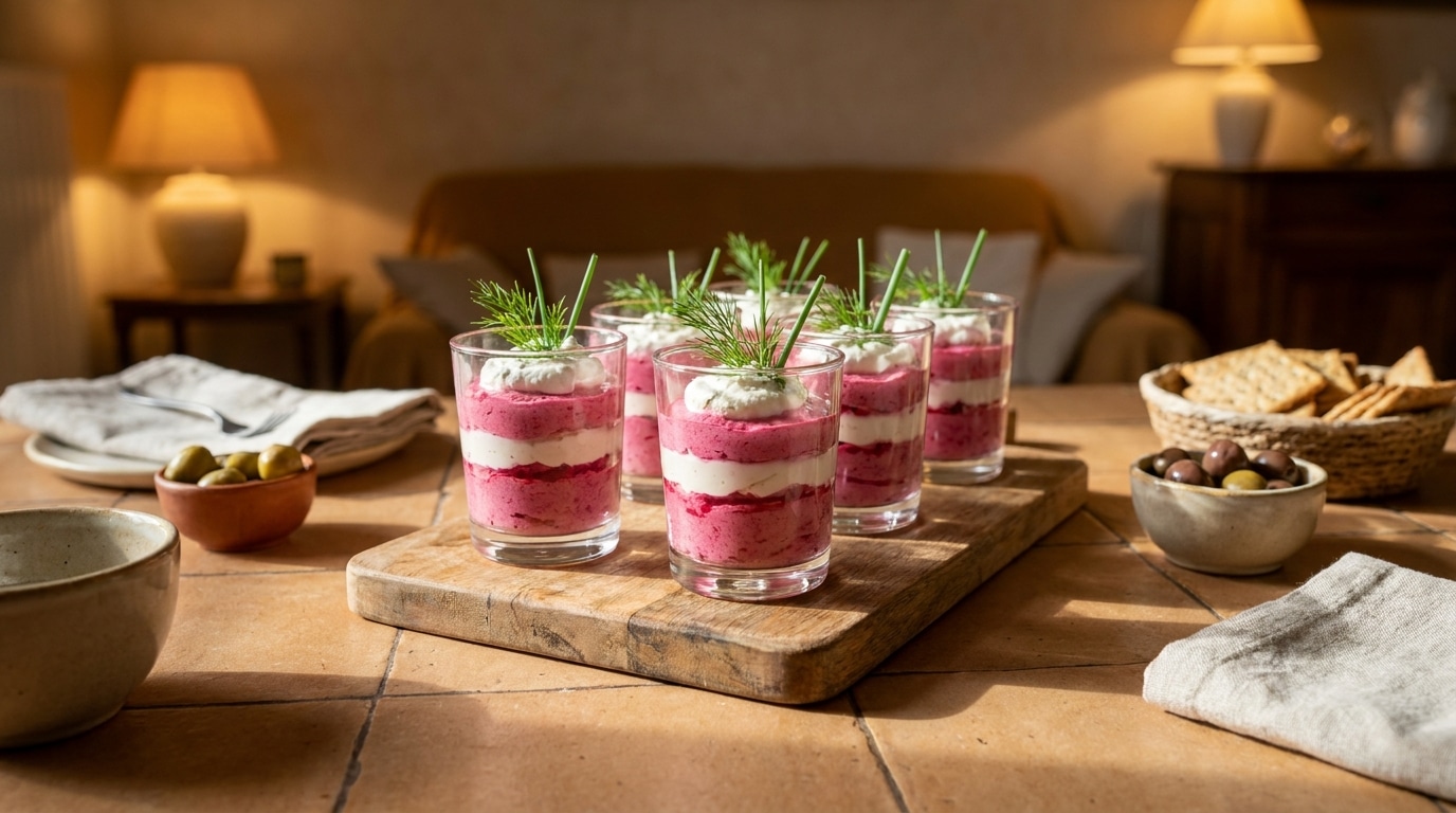 Sous Leur Teinte Rose Vif Ces Verrines De Creme De Betterave Rafraichissent Lapero Avec Leur Onctuosite Legere Featured