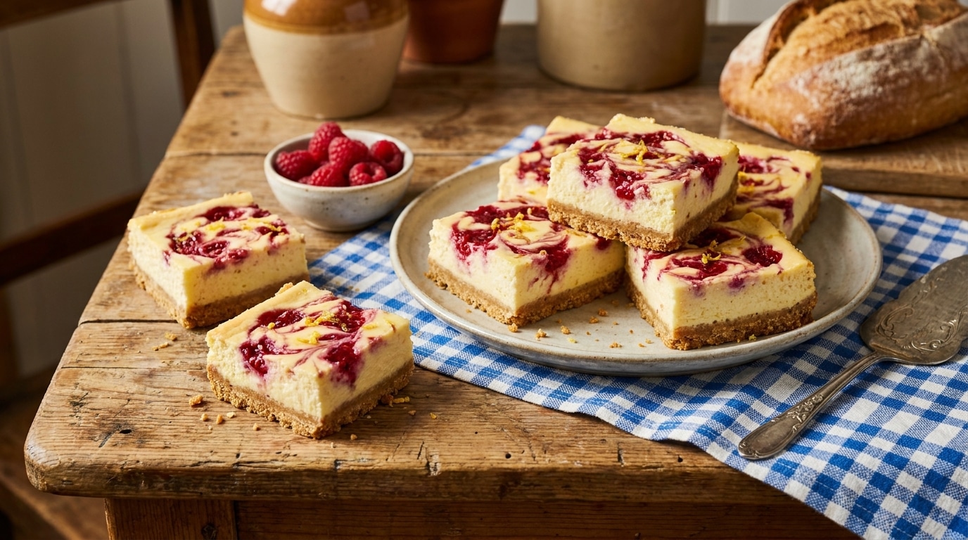 Barres Cheesecake Framboise Citron Le Dessert Frais Qui Se Prepare Sans Allumer Le Four En Pleine Canicule Featured