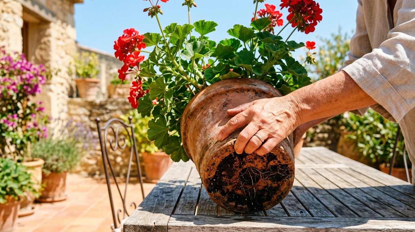Ce Geste Dune Seconde Sous Les Pots De Fleurs Sauve Les Plantes De Terrasse Pendant La Canicule Featured