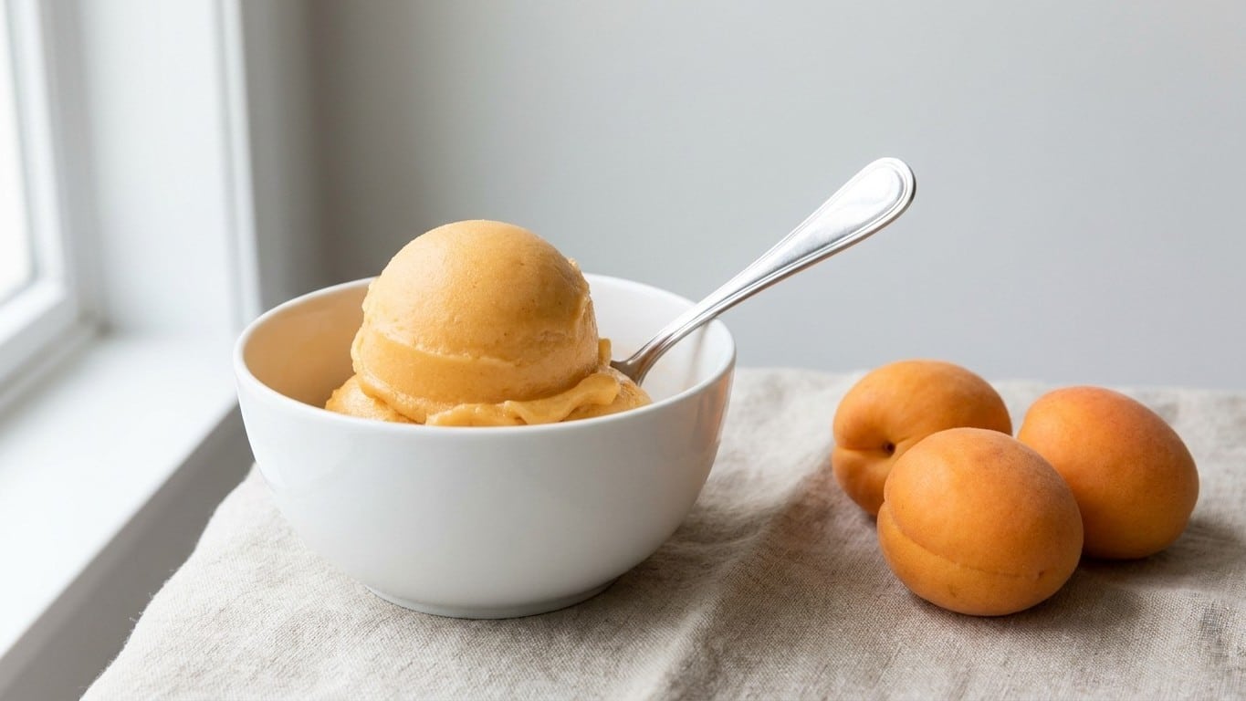J'ai mixé mes abricots trop mûrs juste avant de les jeter : mes invités ont cru que j'avais sorti la sorbetière