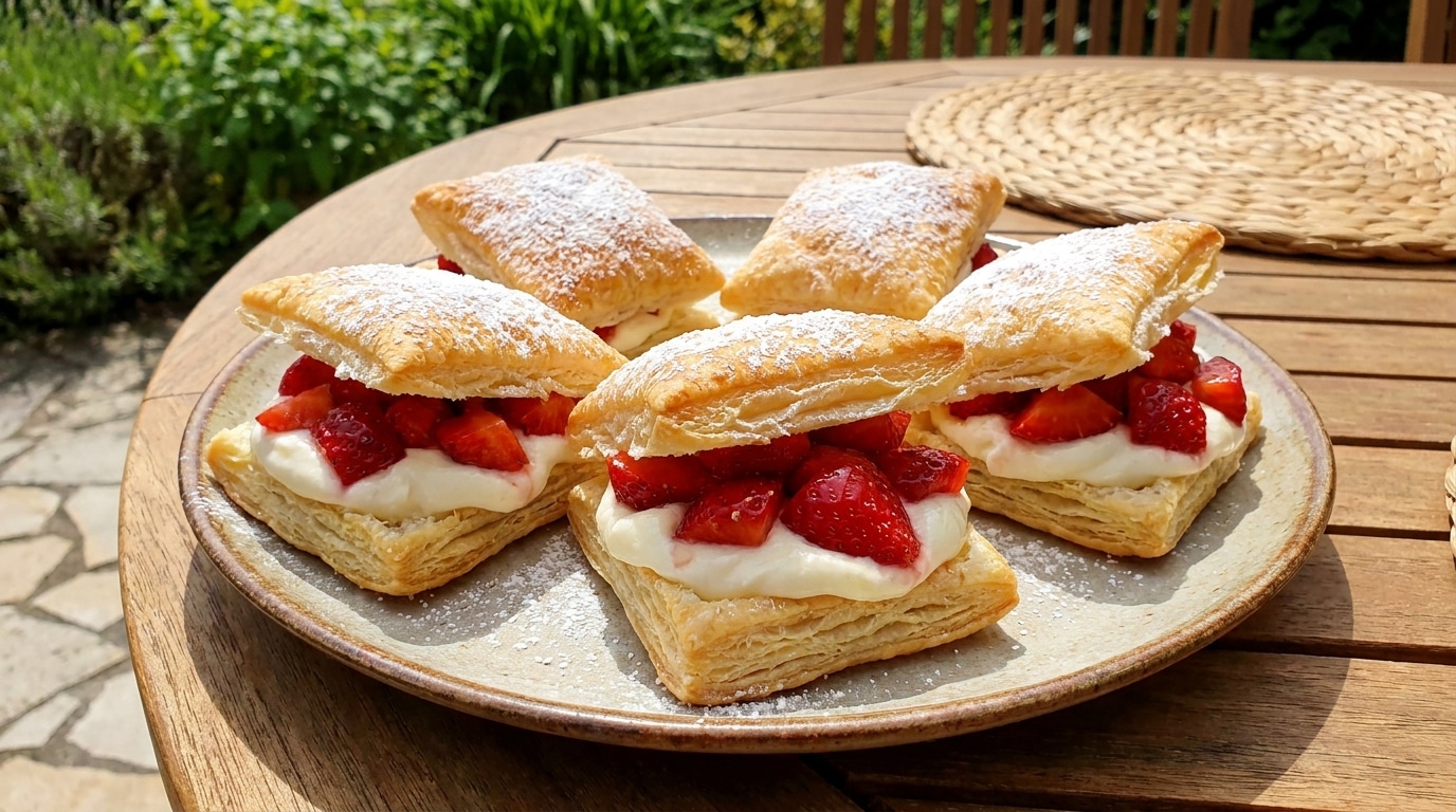 Jai Glisse Mes Fraises Dans Une Pate Feuilletee Juste Pour Tester Mes Invites Ont Cru A Un Dessert De Patissier Featured