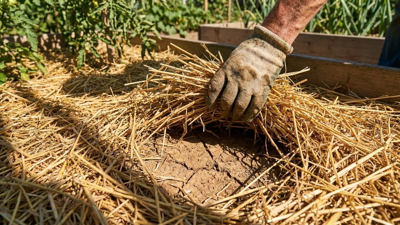 J’ai paillé mon potager en pleine sécheresse pour protéger la terre : quand j’ai soulevé la couche après la pluie, il étai...