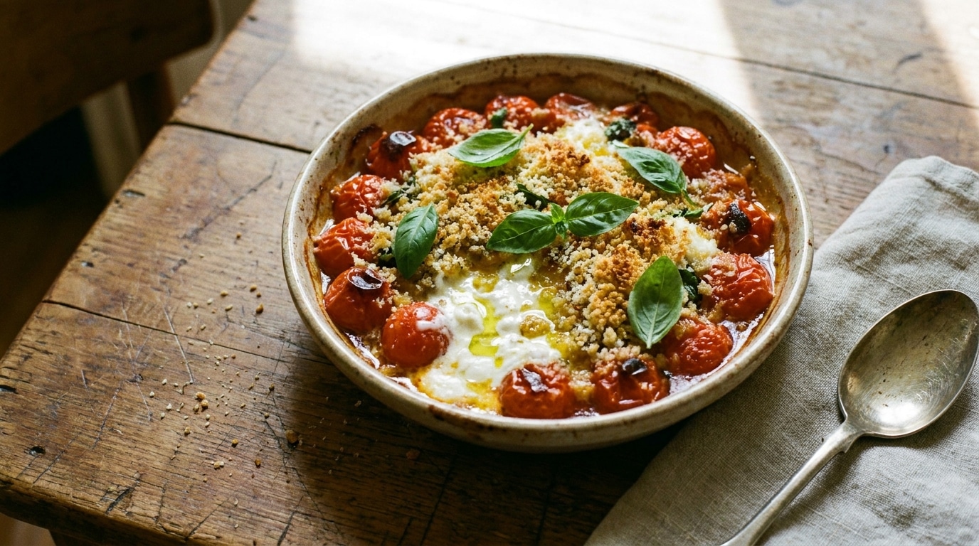 Jai Servi Mon Crumble En Version Salee Avec Tomates Roties Et Burrata Mes Invites Mont Demande Ou Javais Trouve La Recette Featured
