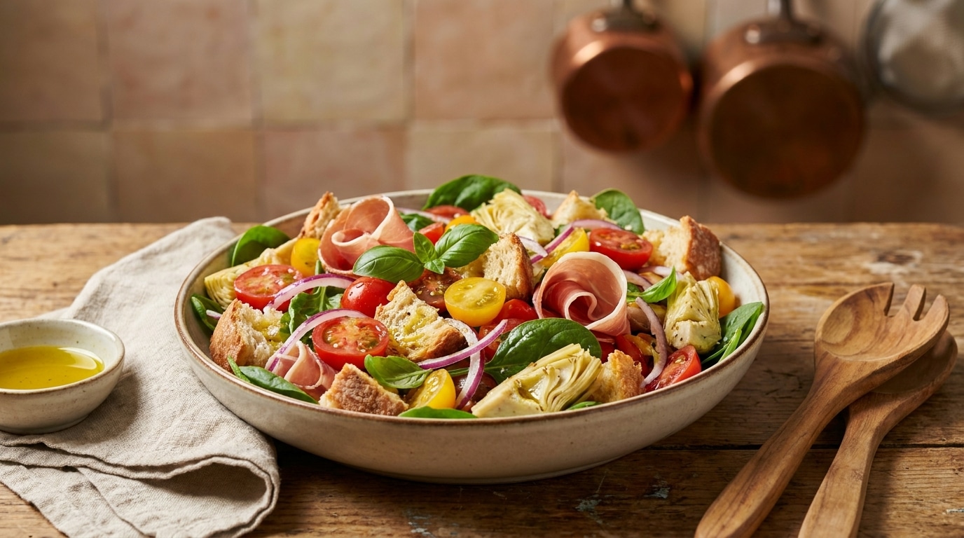 Je Ne Pensais Pas Quun Bout De Pain Sec Pouvait Donner Une Salade Aussi Coloree Ma Recette De Lete Featured