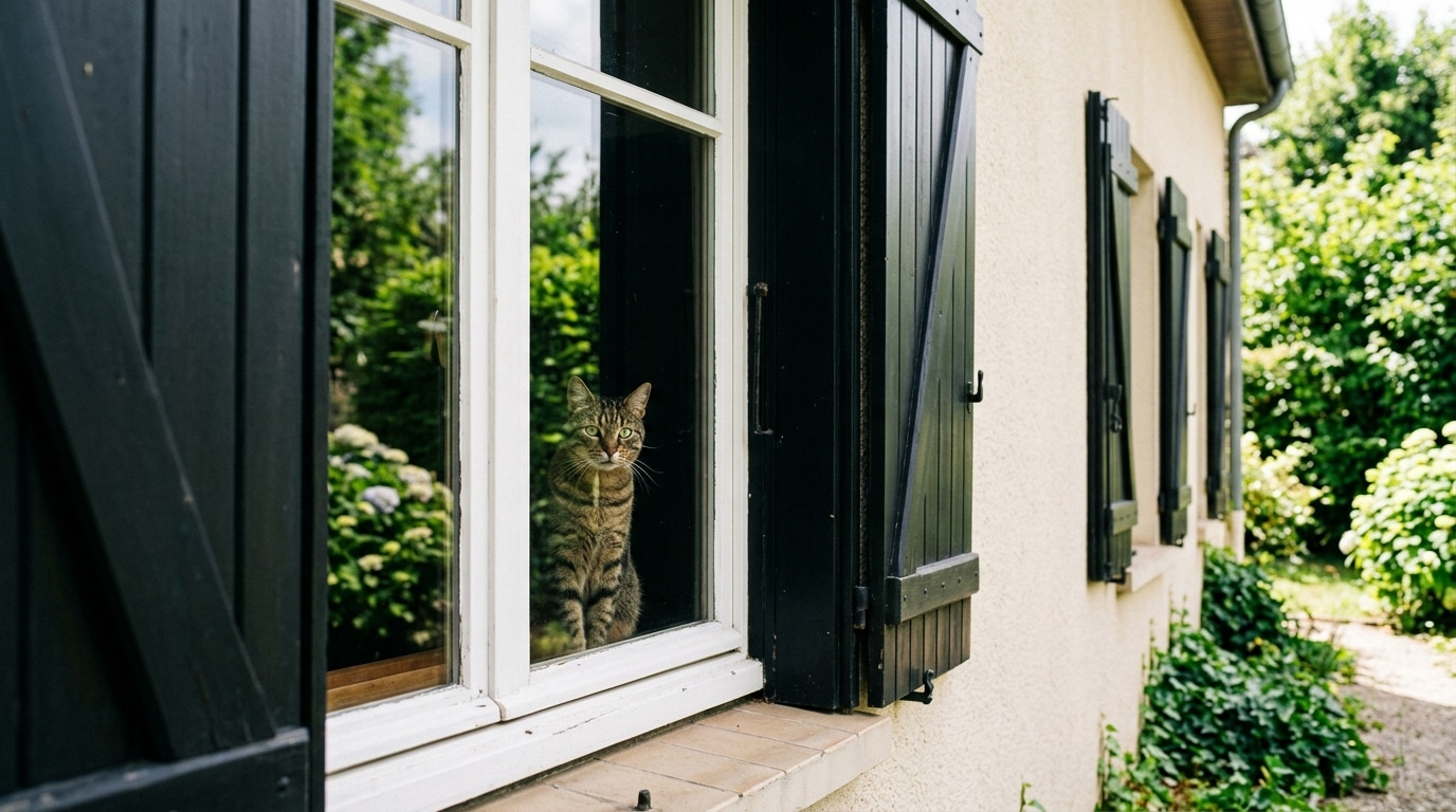 La Famille Den Face Garde Toujours Le Volet Du Salon Ouvert Pour Son Chat Quand Elle Sabsente Featured