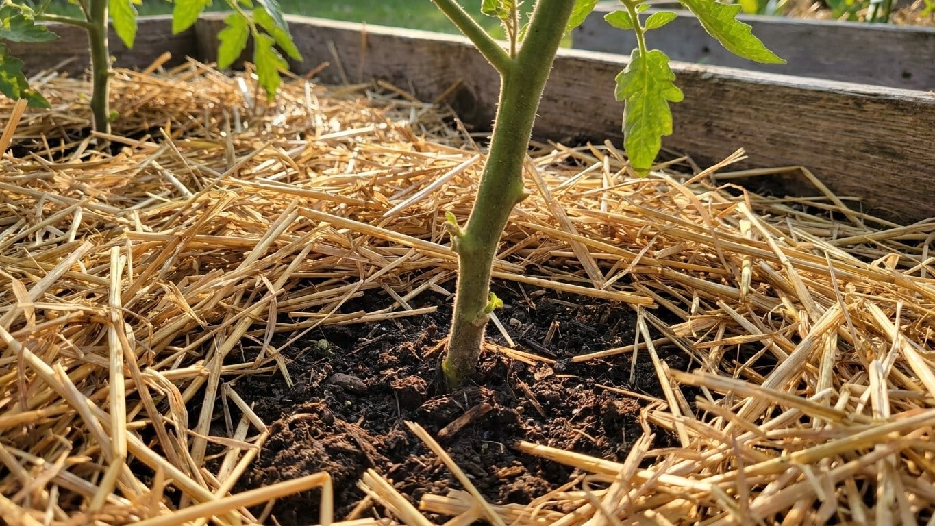 Les anciens ne laissaient jamais la terre nue au pied de leurs tomates fin juillet : ils posaient dessus une chose que per...
