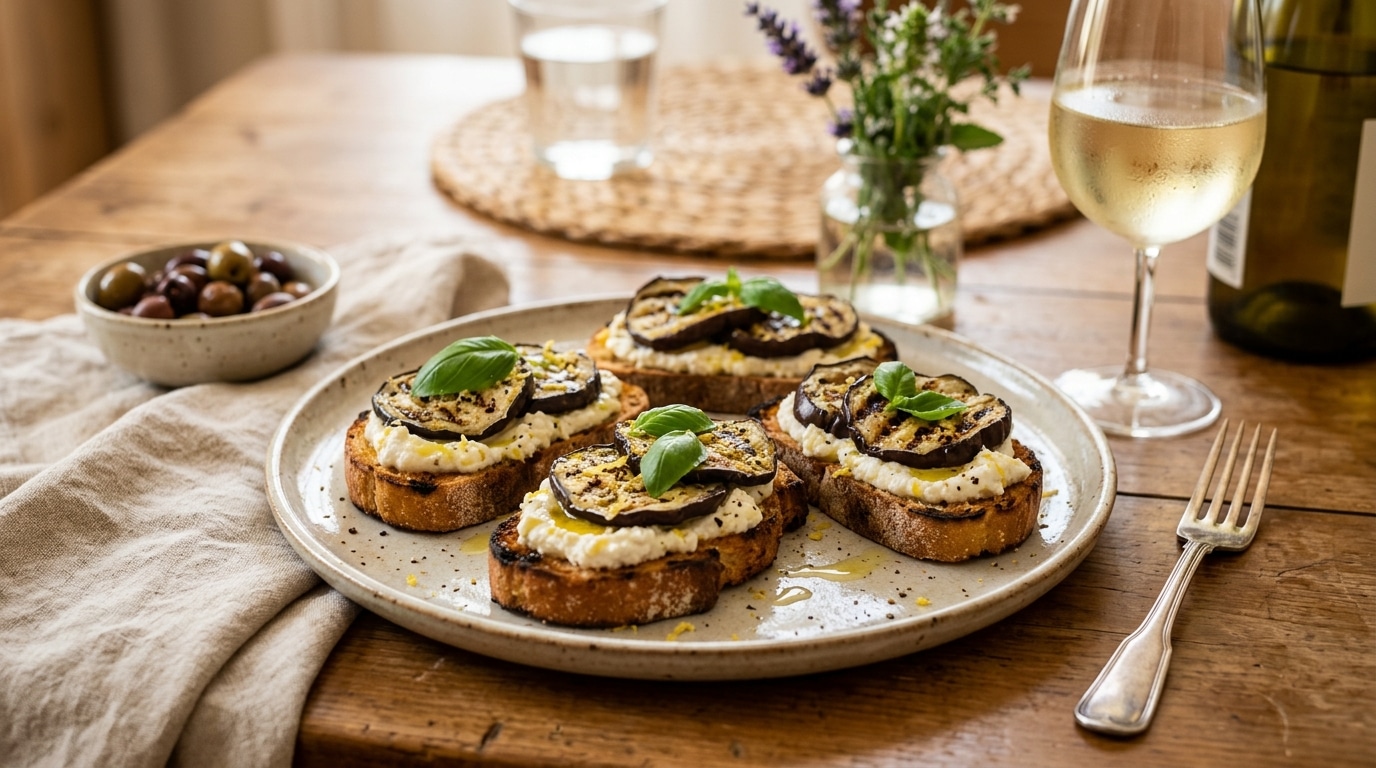 Plus Personne Ne Reclame De Pizza A Lapero Chez Moi Depuis Que Je Sers Ces Bruschettas Aux Aubergines Onctueuses Featured