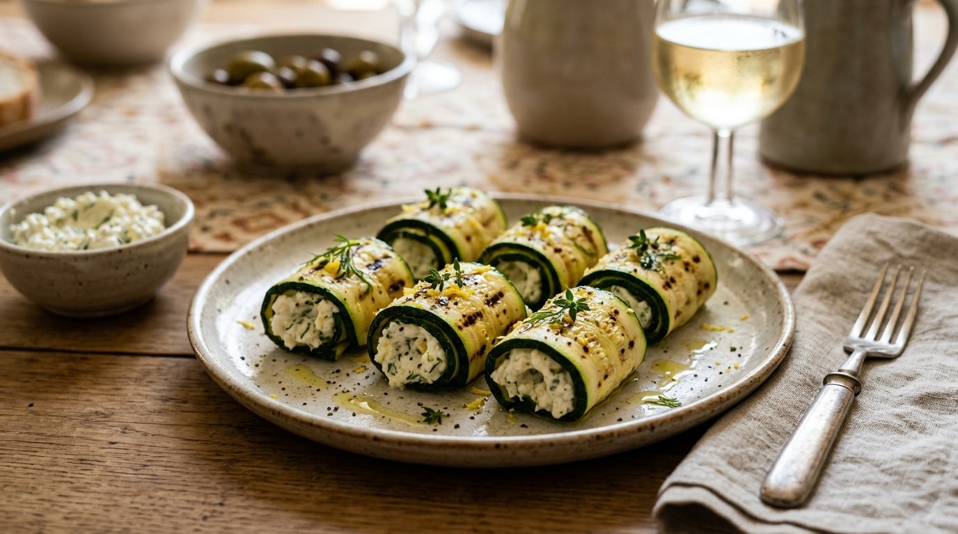 Plus Personne Ne Touche Aux Gateaux Aperitifs Chez Moi Depuis Que Je Sers Ces Roules De Courgette Au Chevre Featured