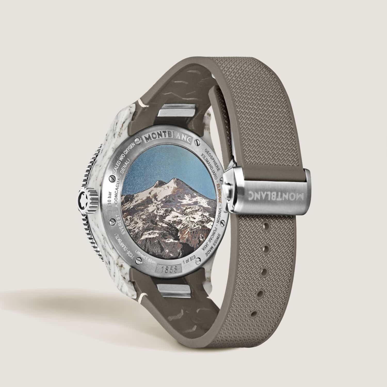 Montblanc 1858 Geosphere 0 Oxygen Mount Elbrouz Le 829 Light Brown Strap (2)