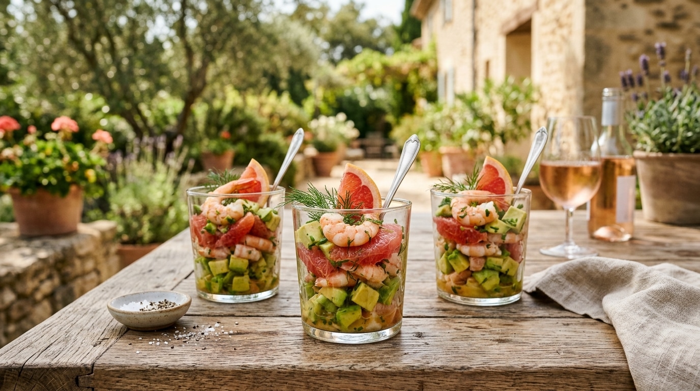 Fraiches Sans Cuisson Et A Moins De 2 E Par Personne Ces Verrines Avocat Crevettes Pamplemousse Font De Lombre Aux Plateaux Dapero Tout Prets Featured