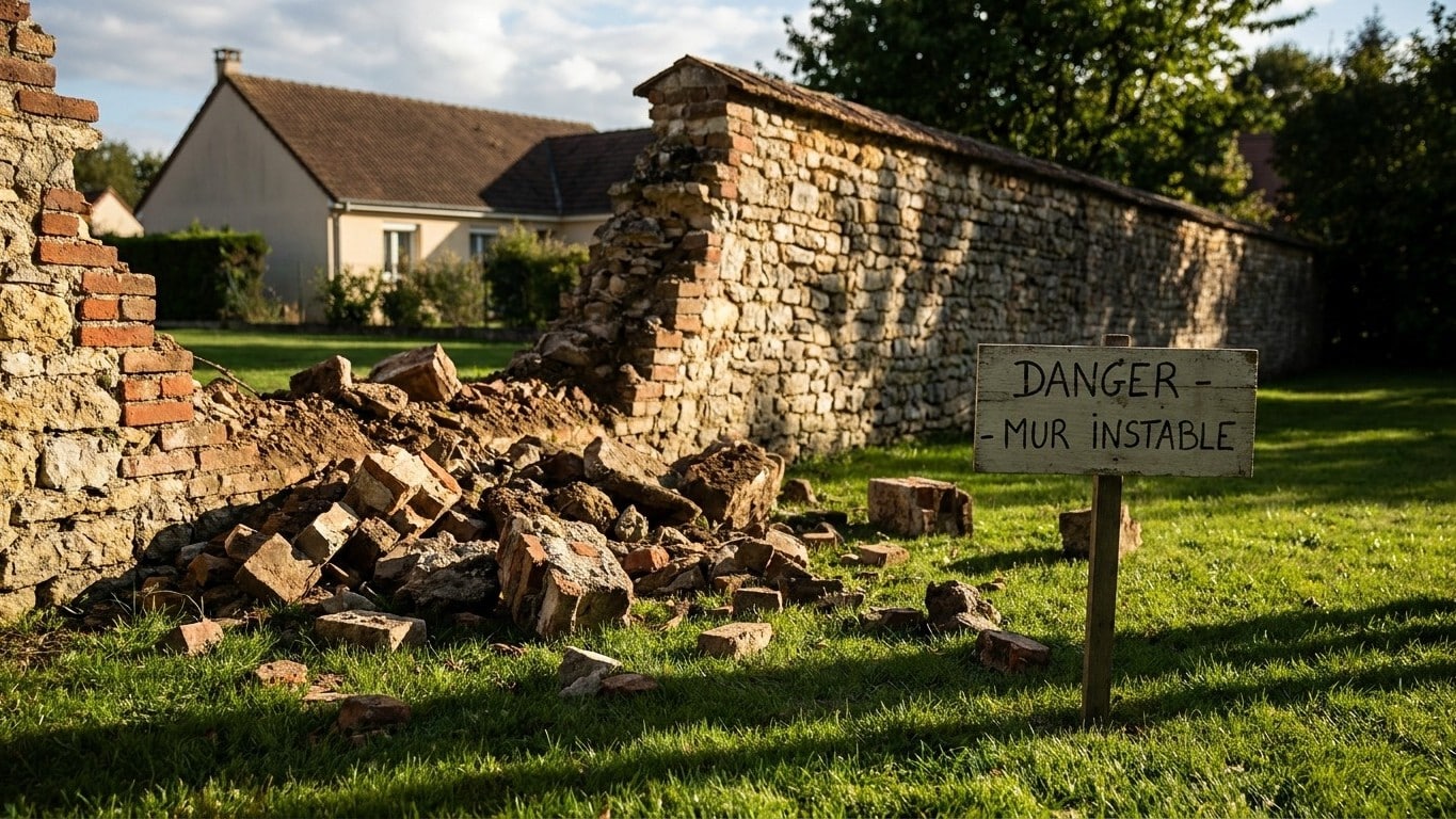 Il a attendu que le voisin fasse relever le mur effondré sur sa pelouse : à l'expertise, on lui a expliqué pourquoi aucune...