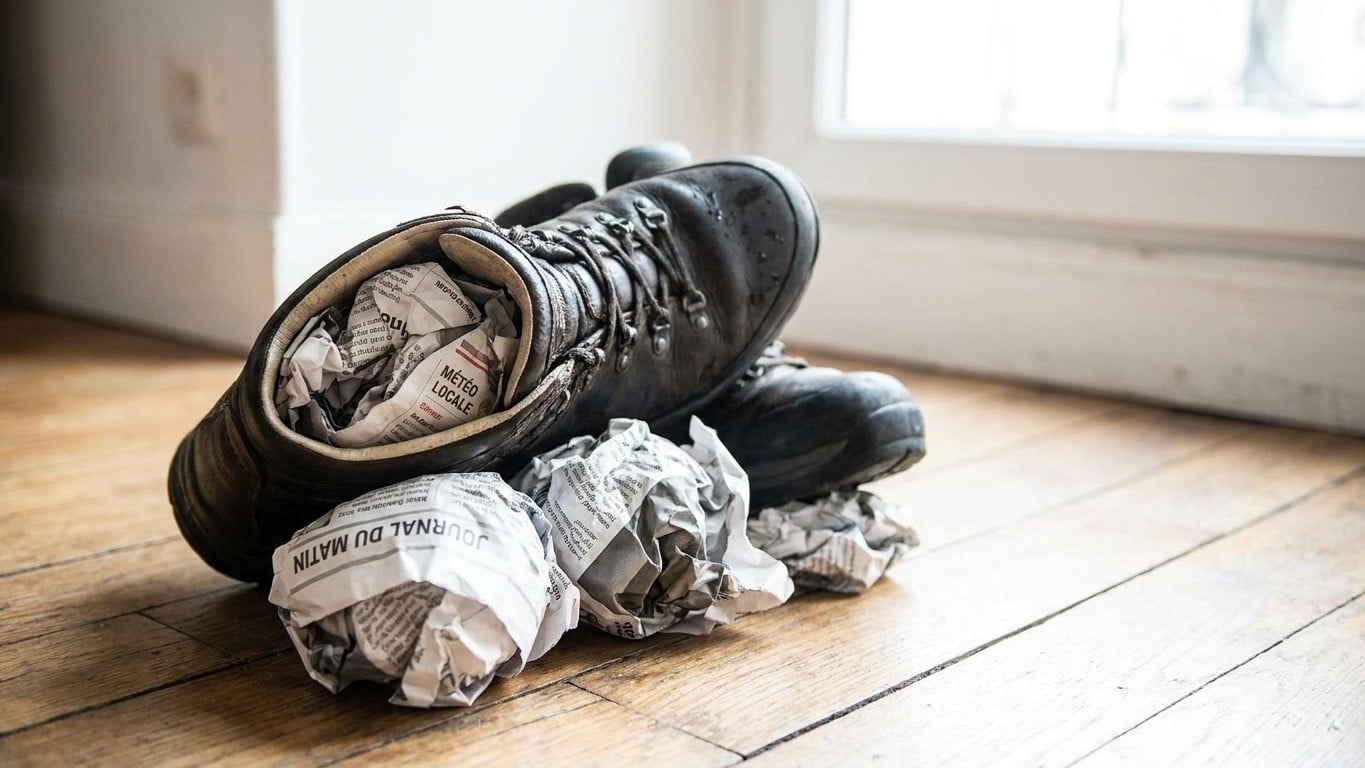 J'ai posé mes chaussures trempées sur le radiateur comme toujours : le cuir a craquelé, alors qu'une boule de papier journ...